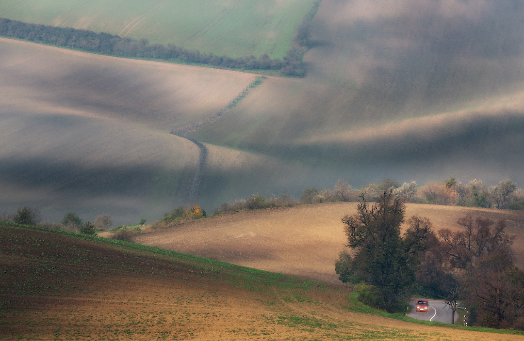 Vlad Sokolovsky - Car in rolling hills, Karlín, Moravian Tuscany